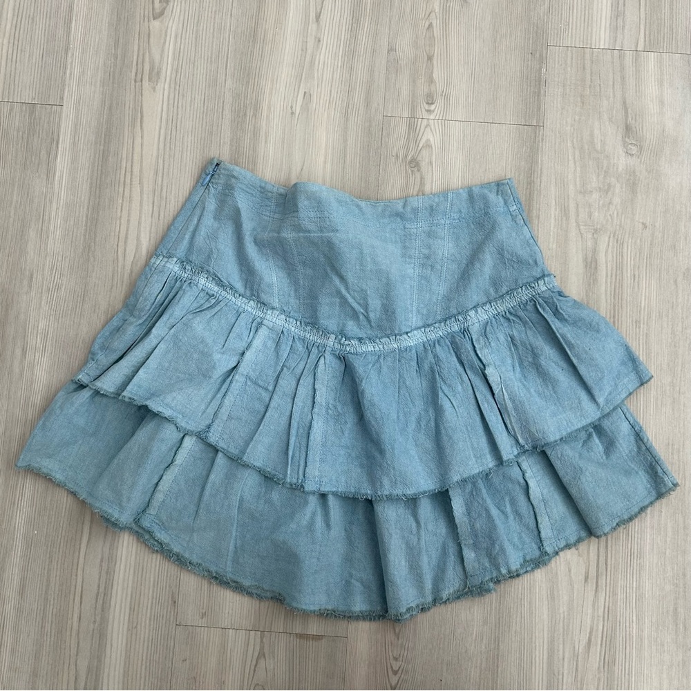 Ruffles In The Sand Denim Skirt - Picture 8 of 11